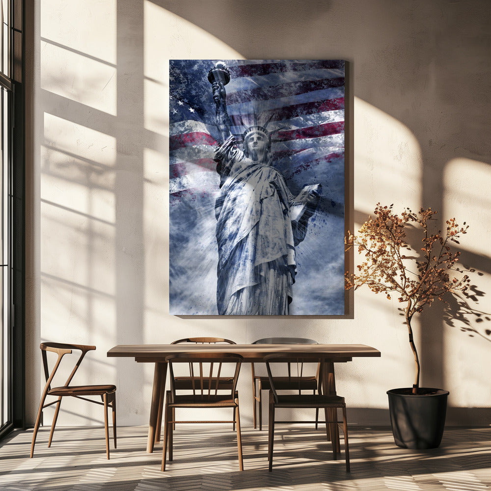 Wall art Modern Art STATUE OF LIBERTY | blue