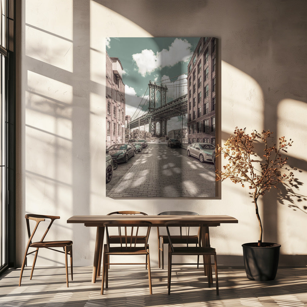 Wall art NEW YORK CITY Manhattan Bridge | urban vintage style