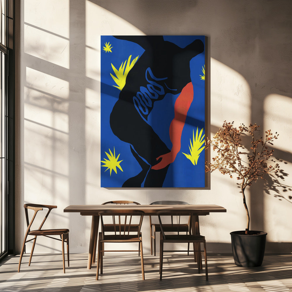 Abstract Art Canvas Print-wall-art-cut-out-paper-sport-figurine-36X48inches