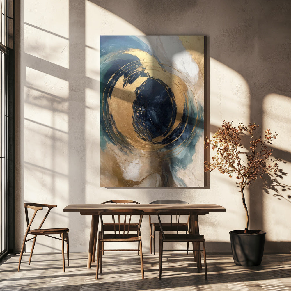 Abstract Art Canvas Print-wall-art-golden-vortex-24X36