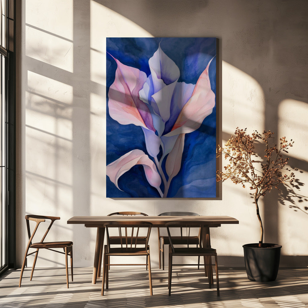 Wall art Painted Shapes and Plants 19 24X36inch Gallery Wrapped (Ready to Hang)