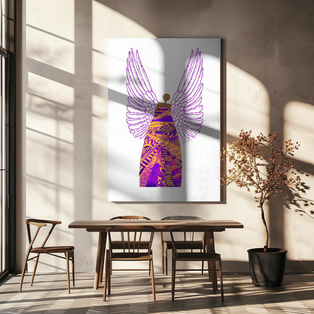 Wall art Angel in Purple &amp; Orange