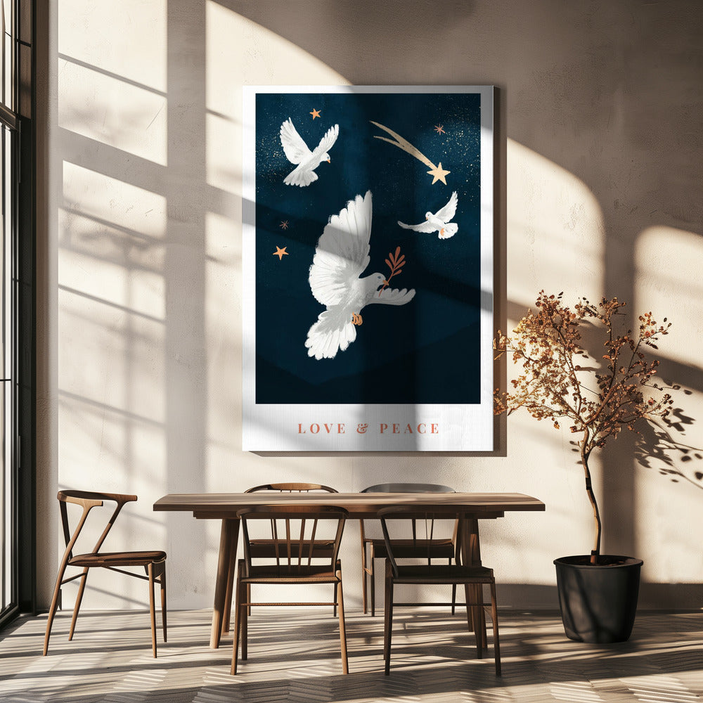 Wall art Love &  Peace Canvas Print