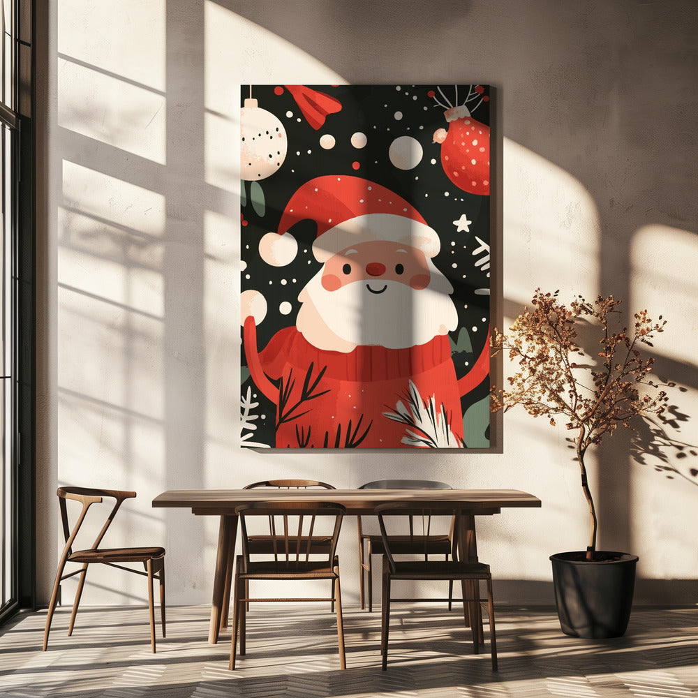 Wall art Happy Santa Canvas Print