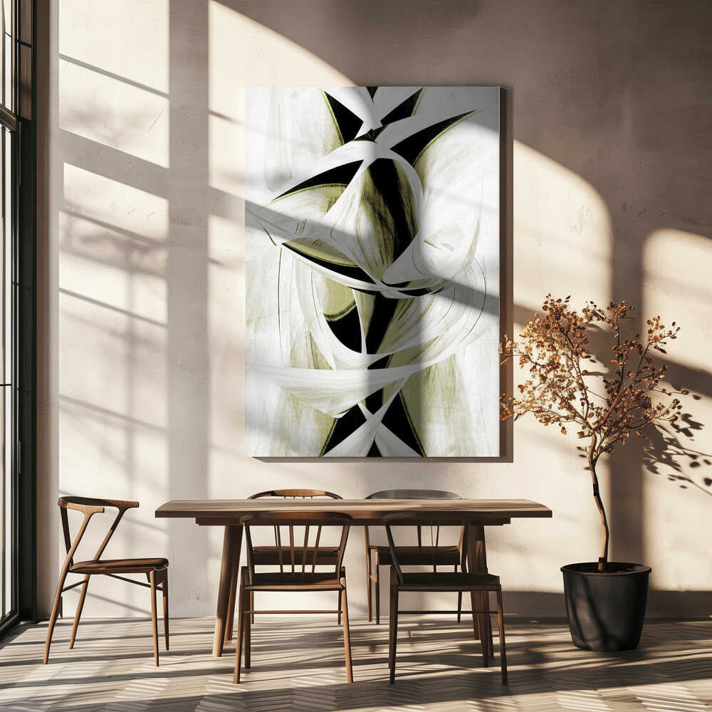 Wall art  Intertwined Shapes And Monochromatic Tones