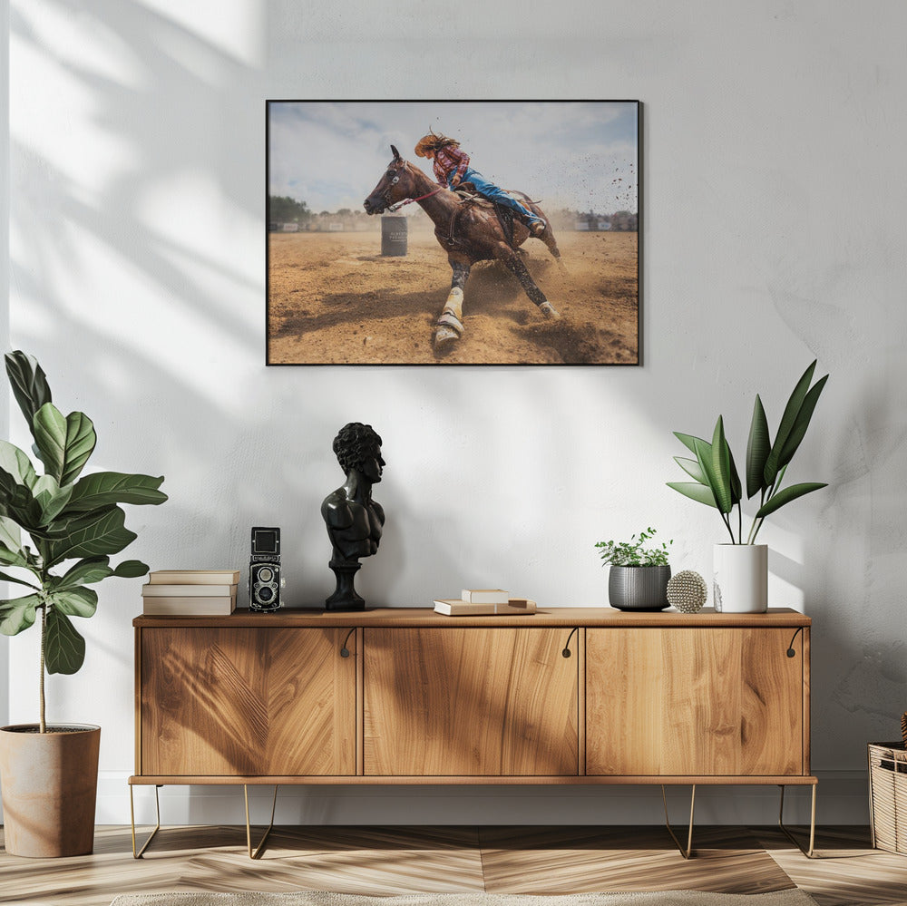  Slam on the Brakes Wall Artwork In White Floating Frame