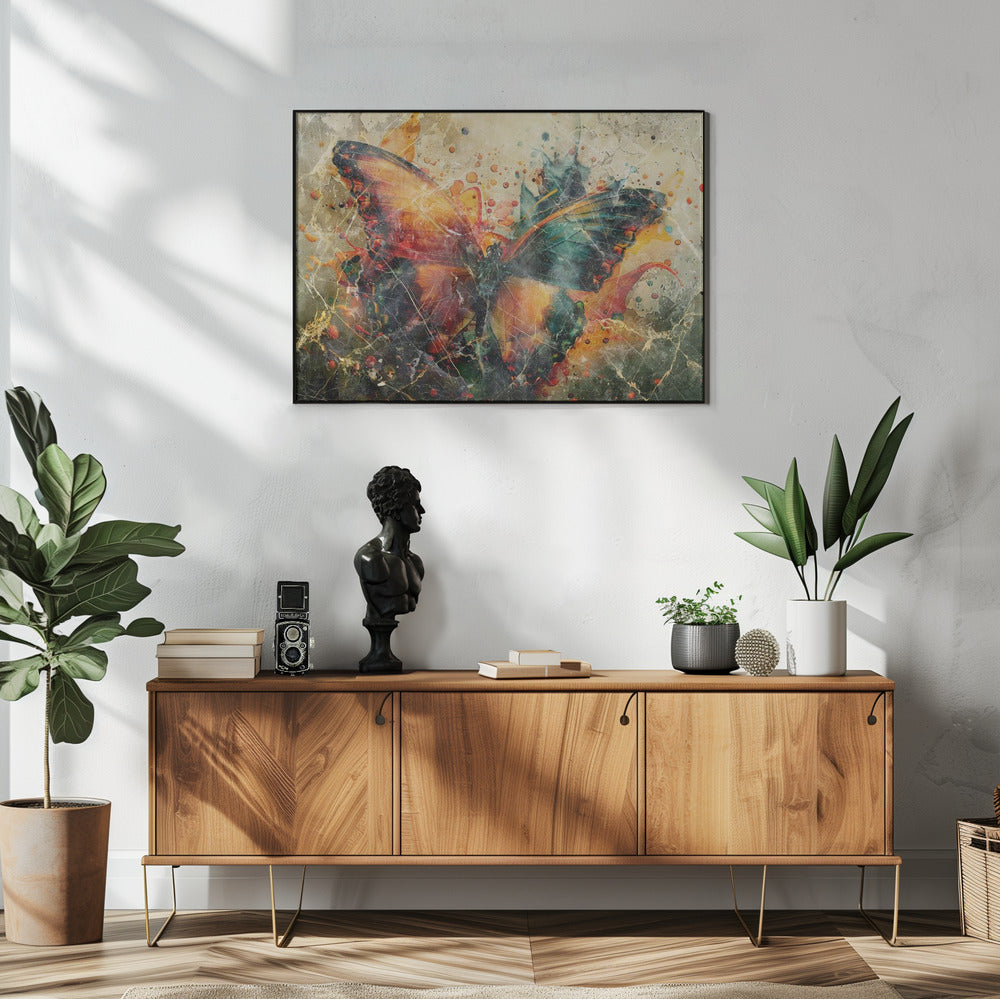 Abstract Art Canvas Print-wall-art-butterfly-animal-vintage-art-illustration-wallart-04-48X36