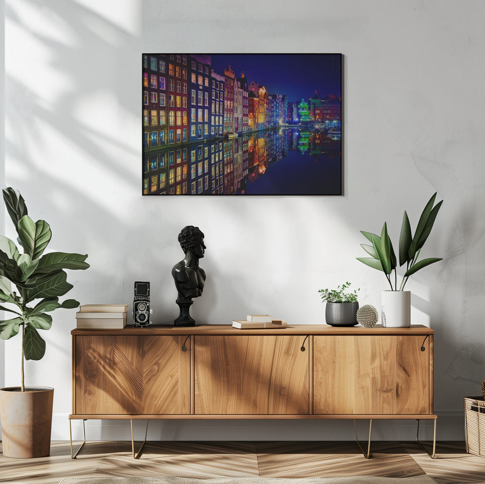 Wall ArtAmsterdam 48X36inch In White Floating Frame
