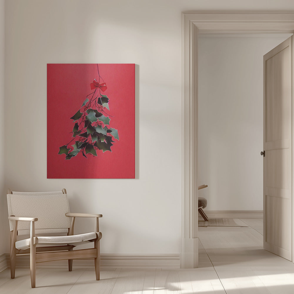 Wall art Mistletoe With Red Bow