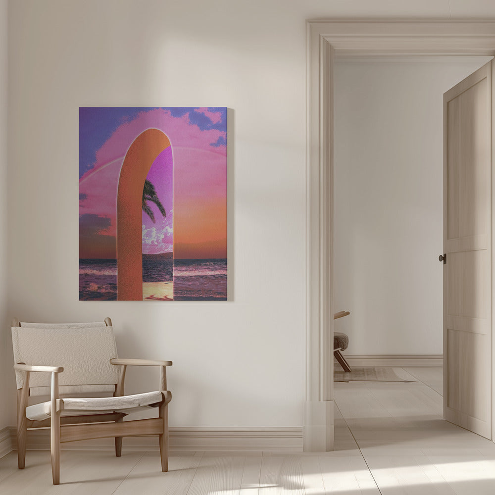 Wall art Portal Vaporwave 36X48inch Gallery Wrapped (Ready to Hang)