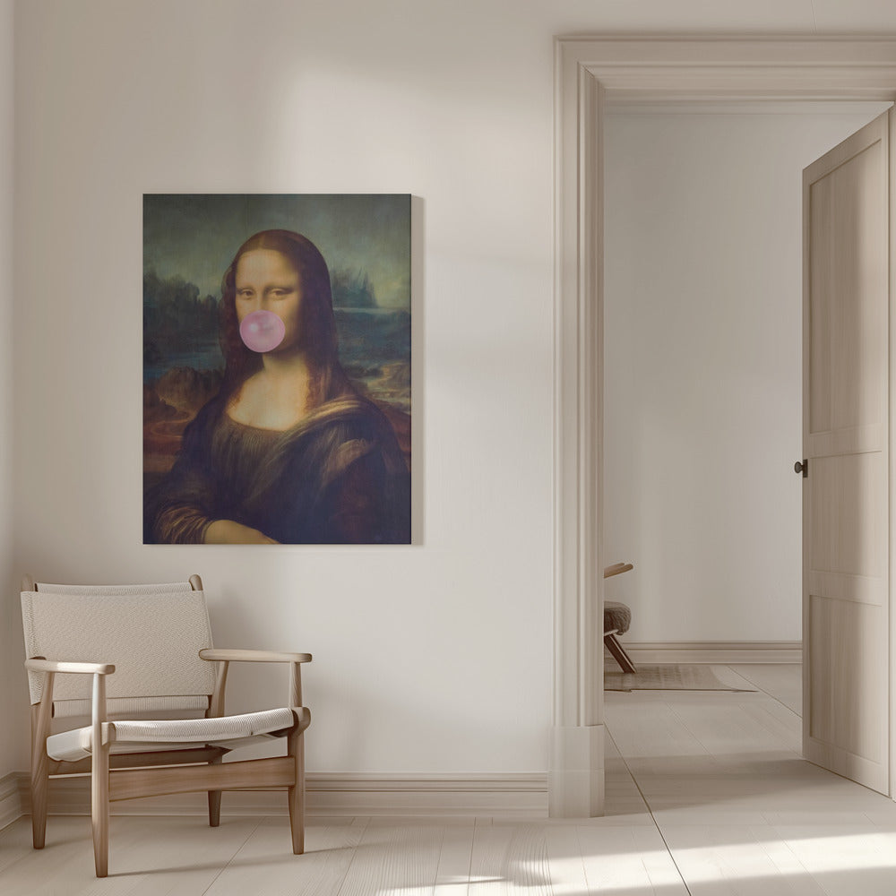 Wall art Mona Lisa Bubble Gum Canvas Print