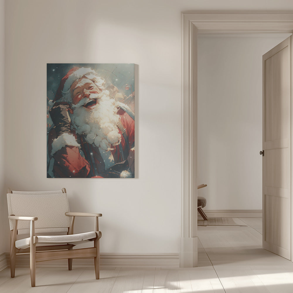 Wall art Laughing Santa-Christmas Decor