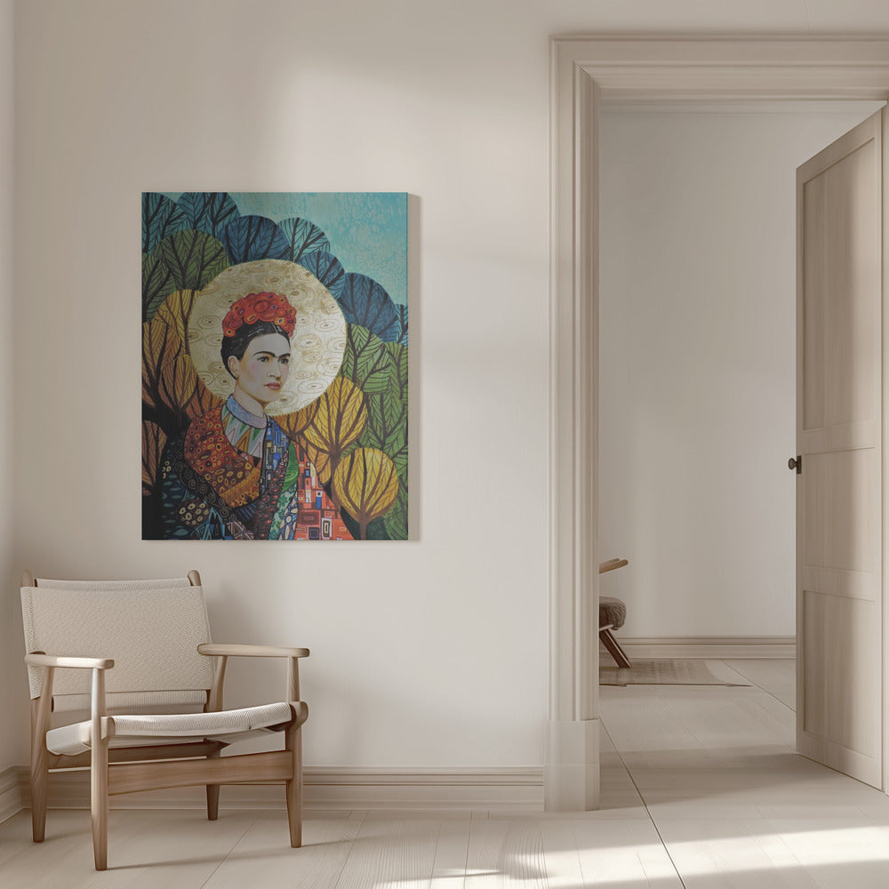 Wall art Frida Loves Klimt 36X48inch Gallery Wrapped (Ready to Hang)