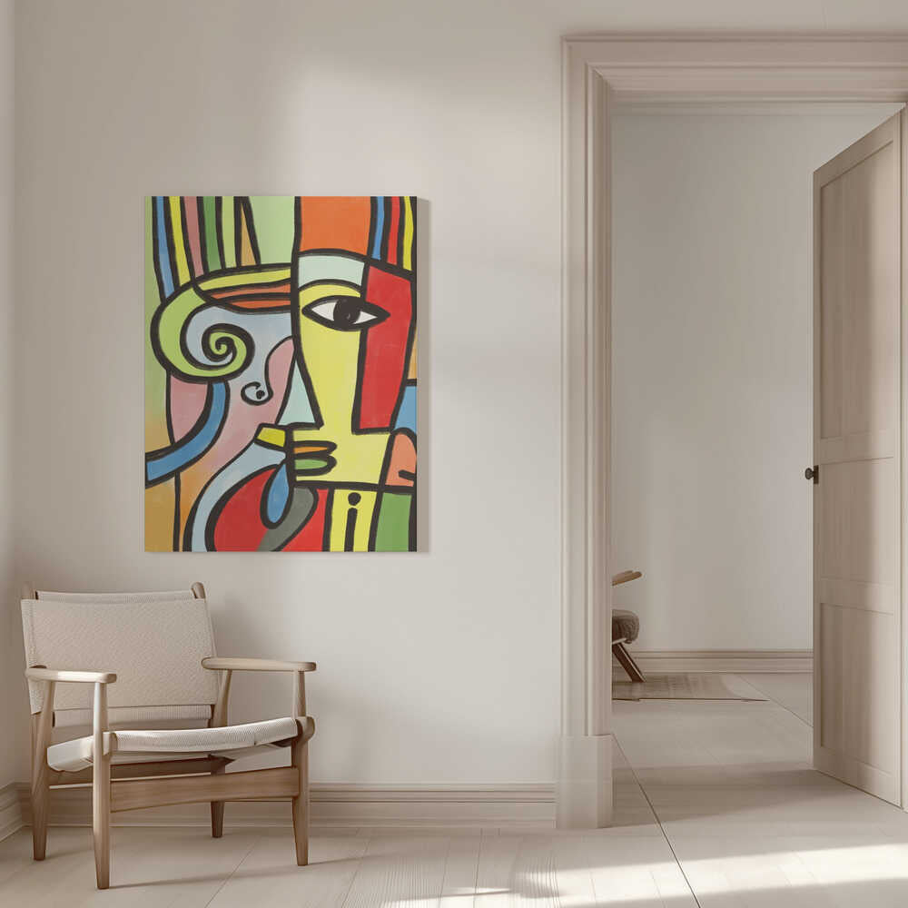 Wall art Colorful Geometric Shapes And Bold Lines