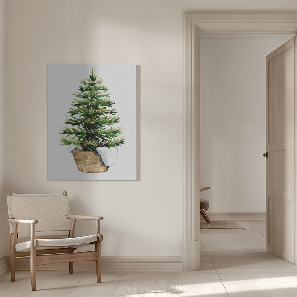 Wall art Cozy watercolor Christmas tree (2)