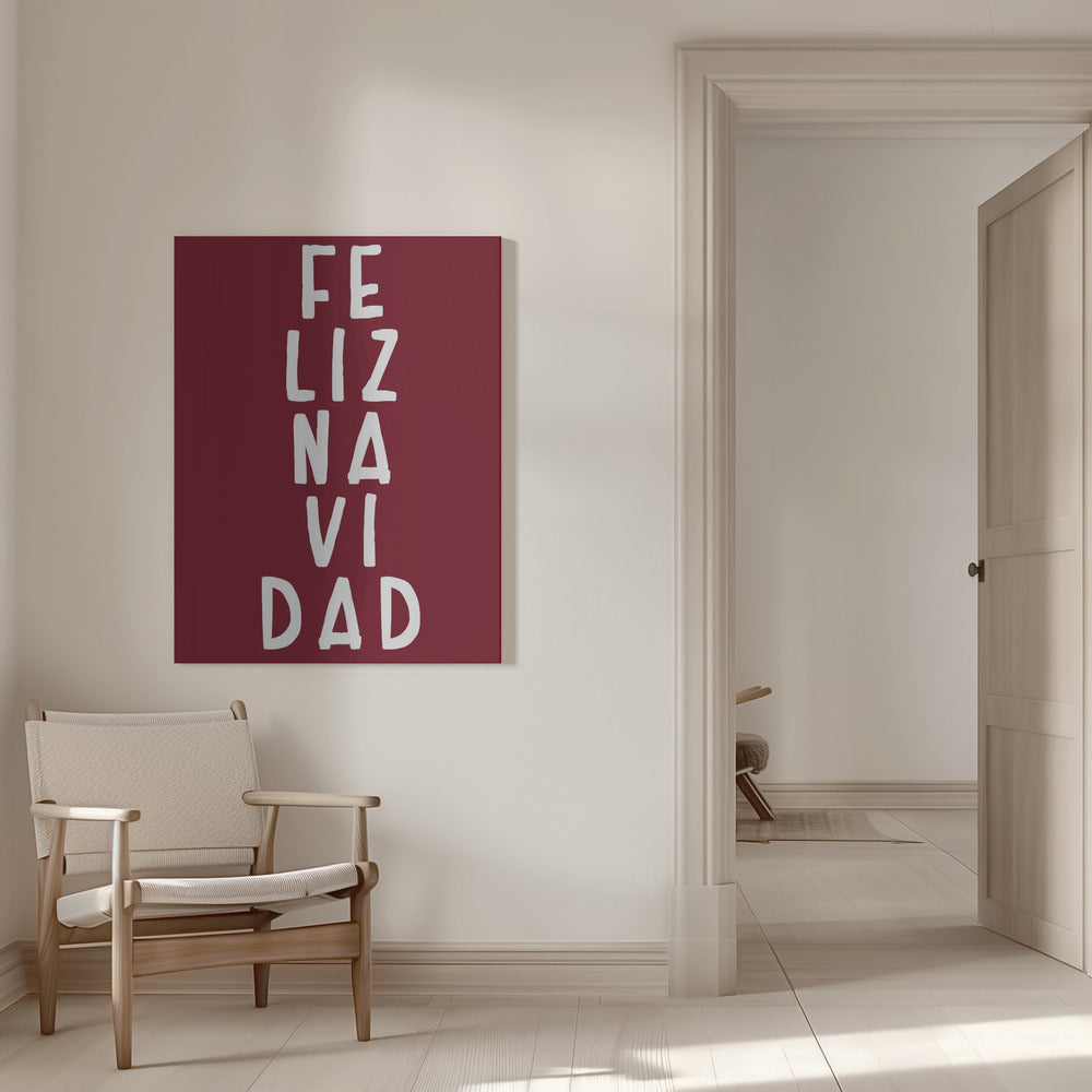 Wall art Simple Feliz Navidad Canvas Print