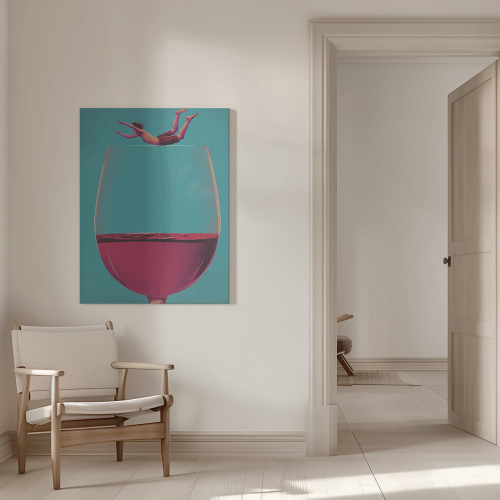 Wall art Wine Dive 36X48inch Gallery Wrapped (Ready to Hang)