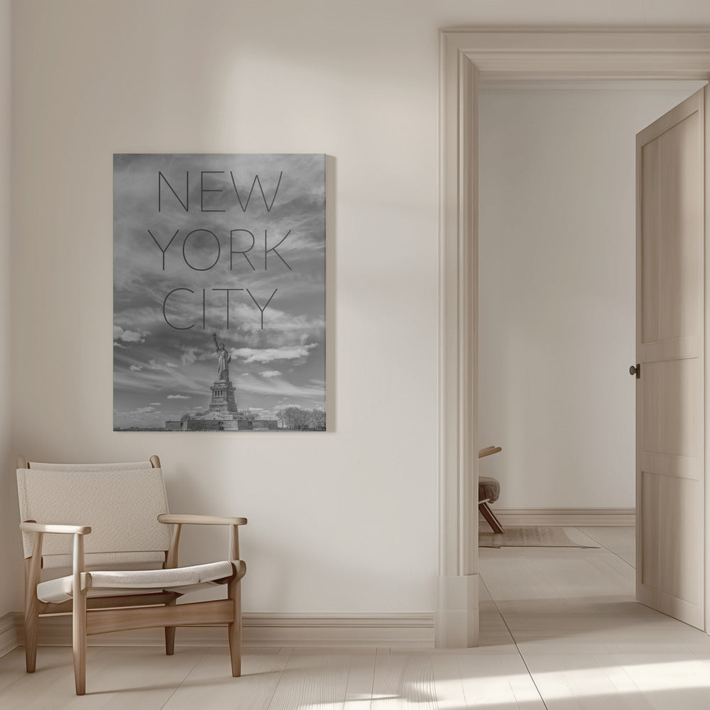 Landscape Photography Canvas Print-wall-art-nyc-statue-of-liberty-text-amp-skyline-