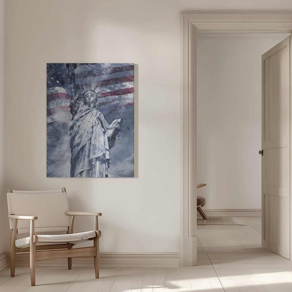 Wall art Modern Art STATUE OF LIBERTY | blue