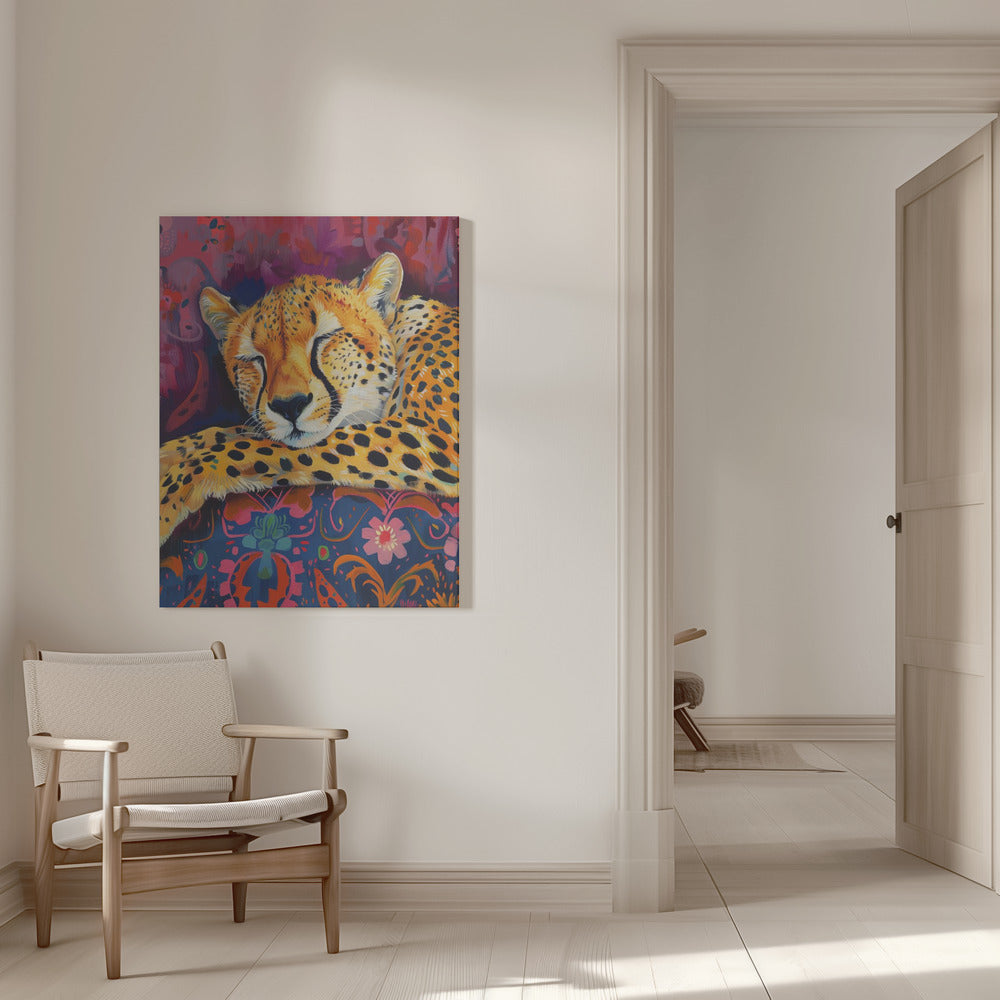 Wall Art Felines Nature-Inspired Canvas Print-wall-art-resting-cheetah-inches