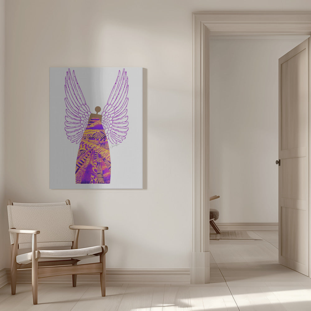 Wall art Angel in Purple &amp; Orange