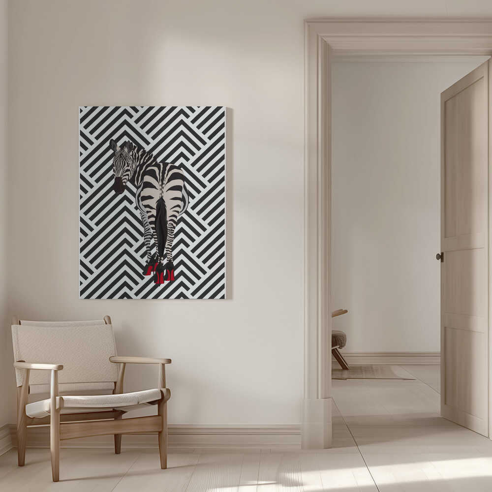Wall art Zebra heels retro
