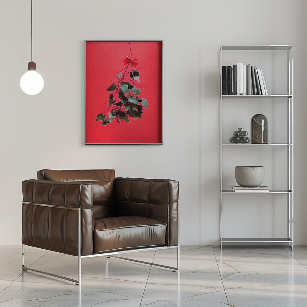 Wall art Mistletoe With Red Bow