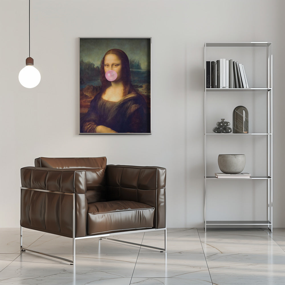 Wall art Mona Lisa Bubble Gum Canvas Print