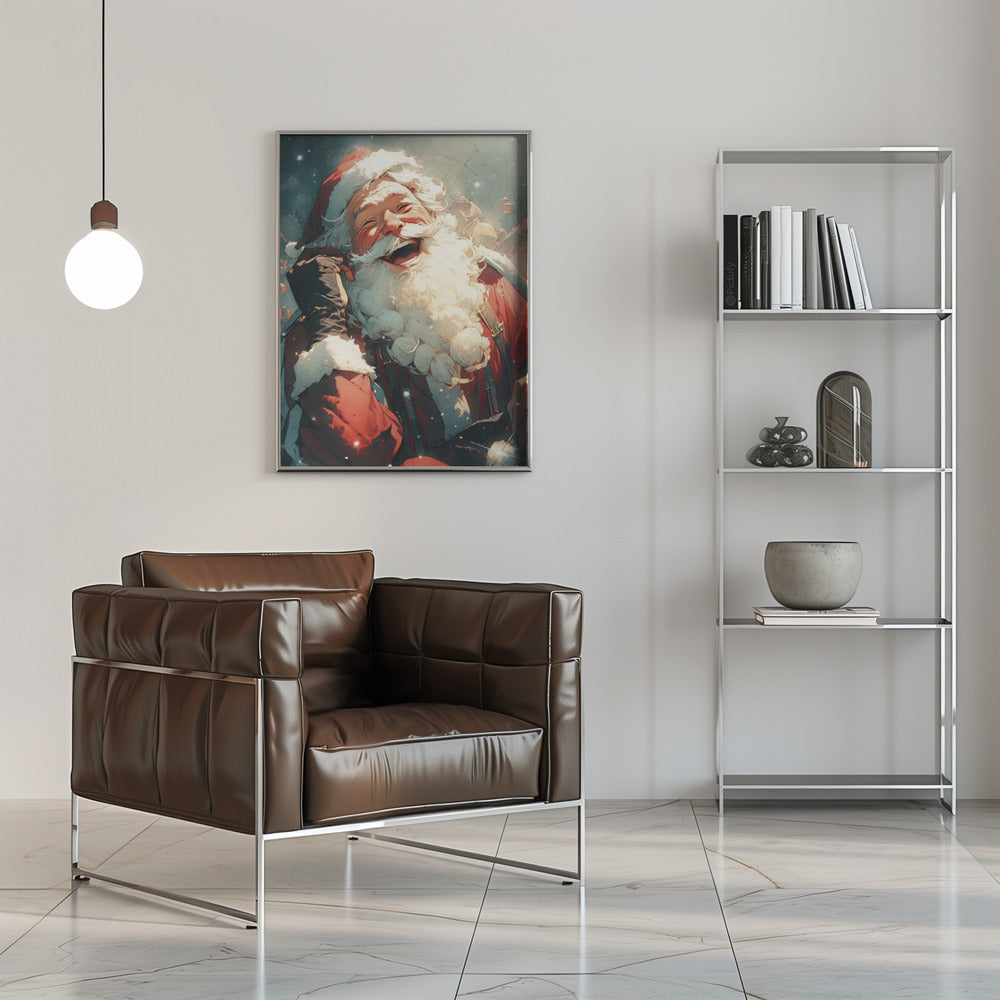 Wall art Laughing Santa-Christmas Decor