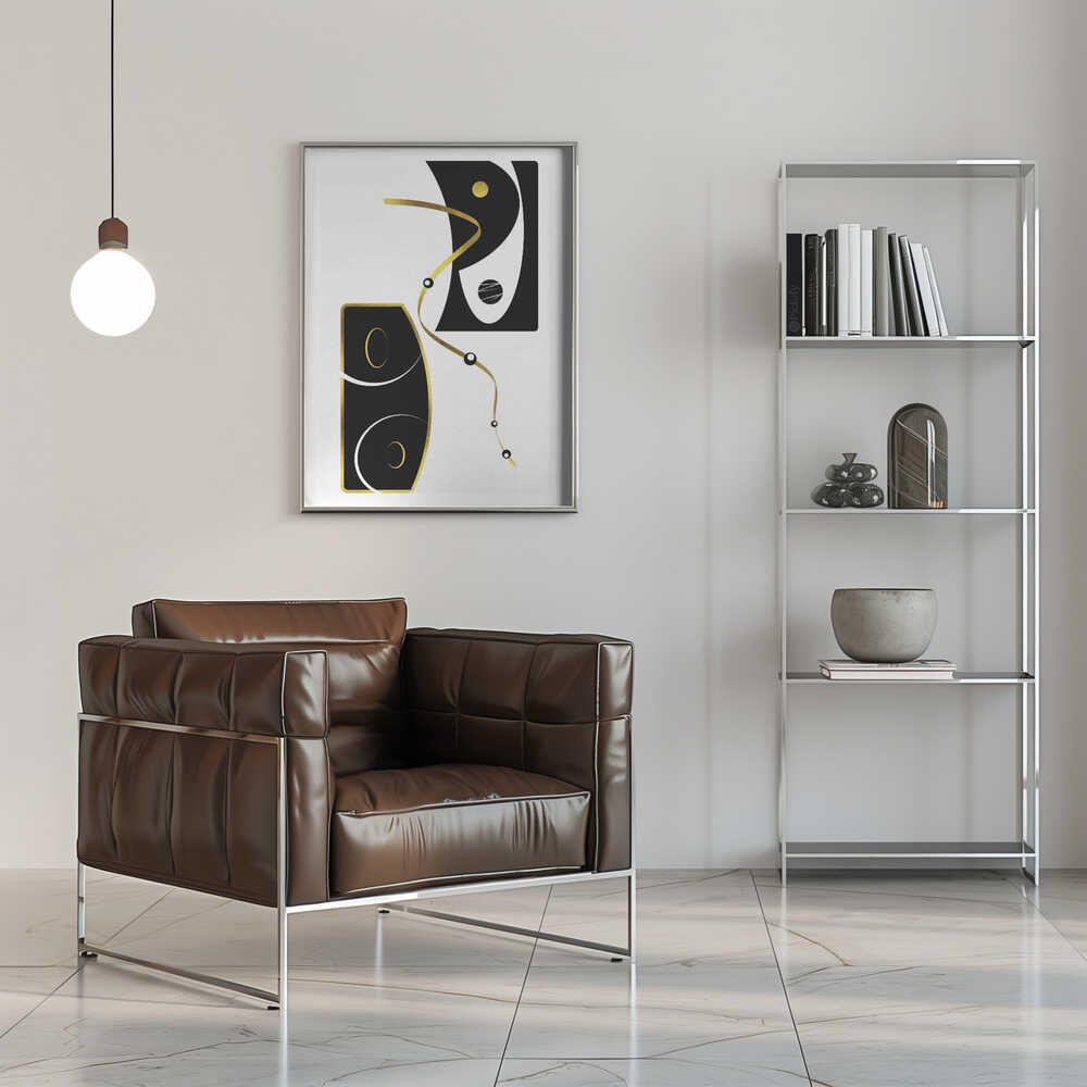 Wall art Black &amp; White Abstract No. 2 | gold