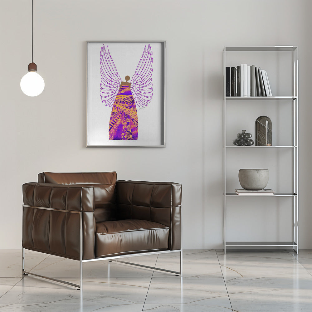 Wall art Angel in Purple &amp; Orange