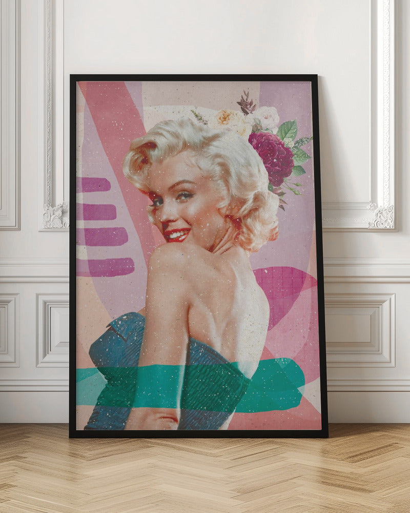 Wall art Marilyn is Back 36X48inch In White Floating Frame