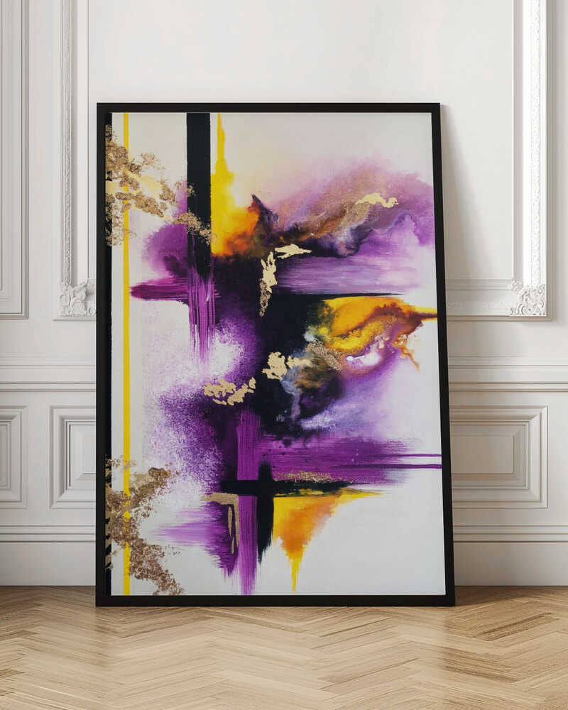Wall art Geometric Purple and Yellow