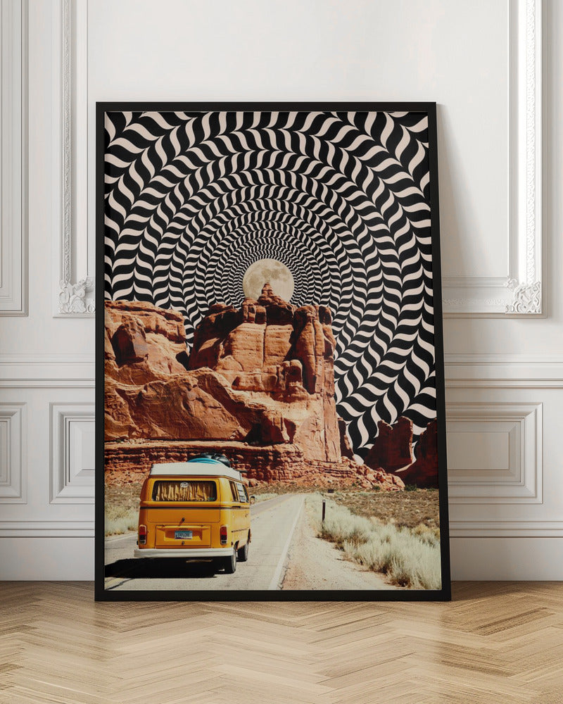 Wall art The Real Road Trip 24X36inch In White Floating Frame