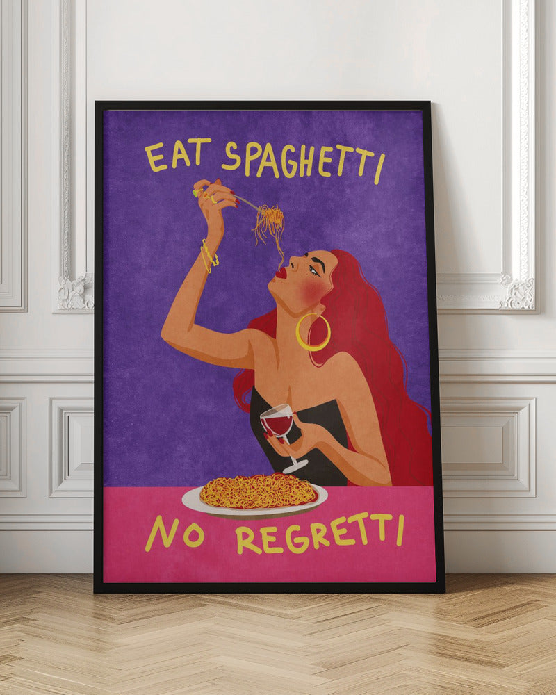  Eat spaghetti no regretti Wall Artwork Gallery Wrapped (Ready to Hang)