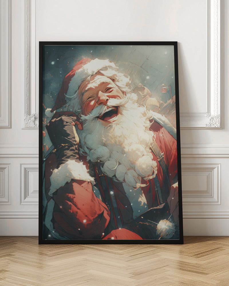 Wall art Laughing Santa-Christmas Decor