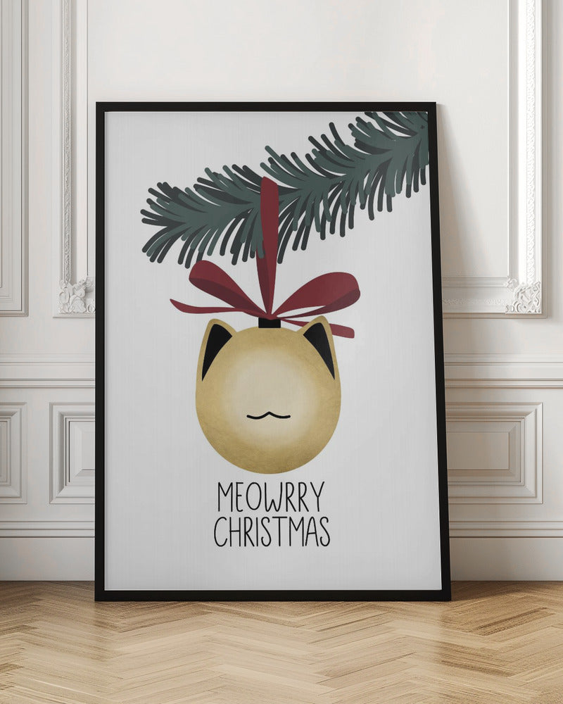 Wall art Meowrry Christmas bauble (gold, white)