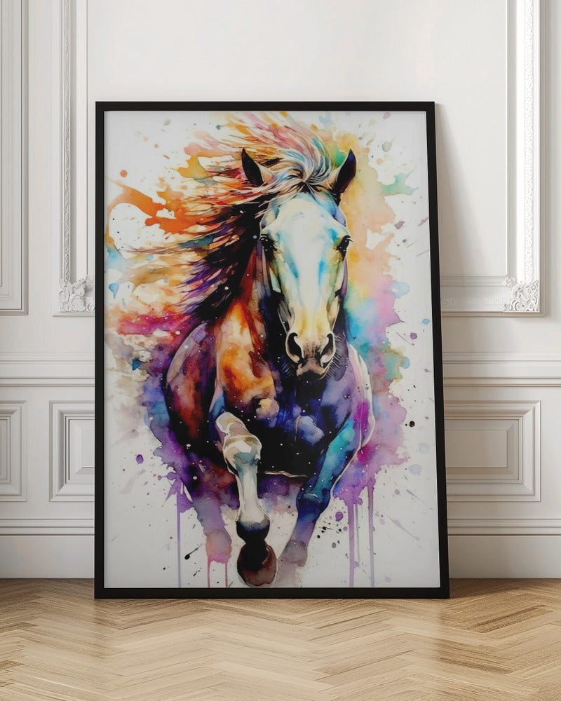 Watercolor Horse (8) 24X36inch Gallery Wrapped (Ready to Hang)