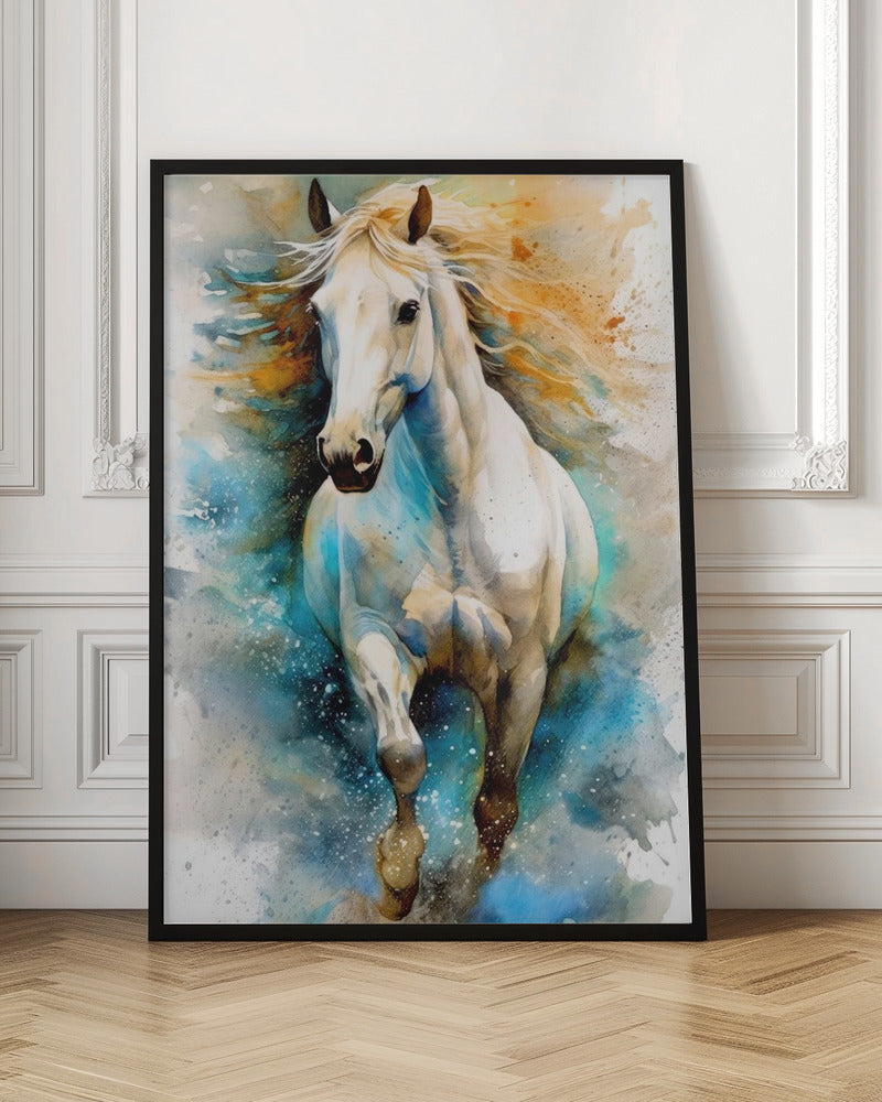 Wall Art Watercolor Horse (14) 24X36inch Gallery Wrapped (Ready to Hang)