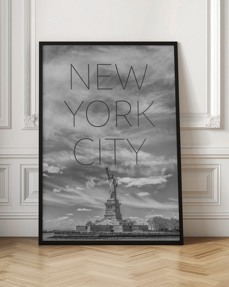 Landscape Photography Canvas Print-wall-art-nyc-statue-of-liberty-text-amp-skyline-36X48