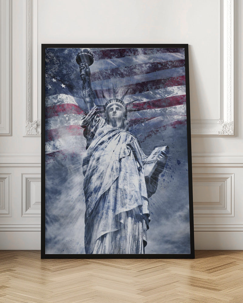 Wall art Modern Art STATUE OF LIBERTY | blue