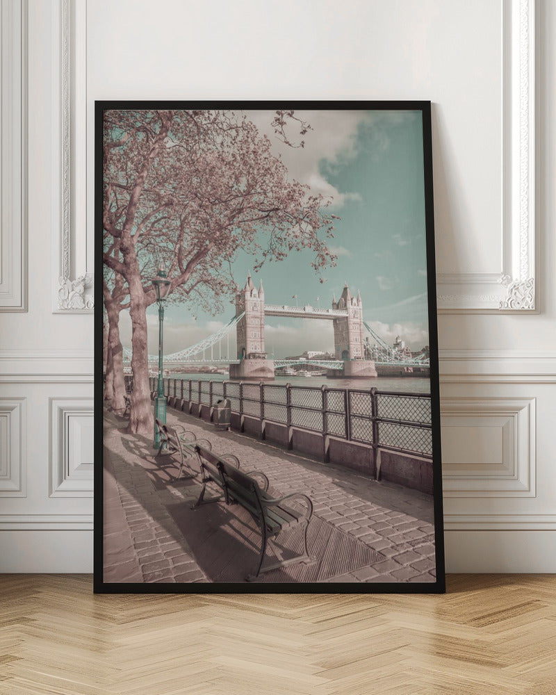 Landscape Photography Canvas Print-wall-art-london-thames-riverside-amp-tower-bridge-urban-vintage-style-36X48