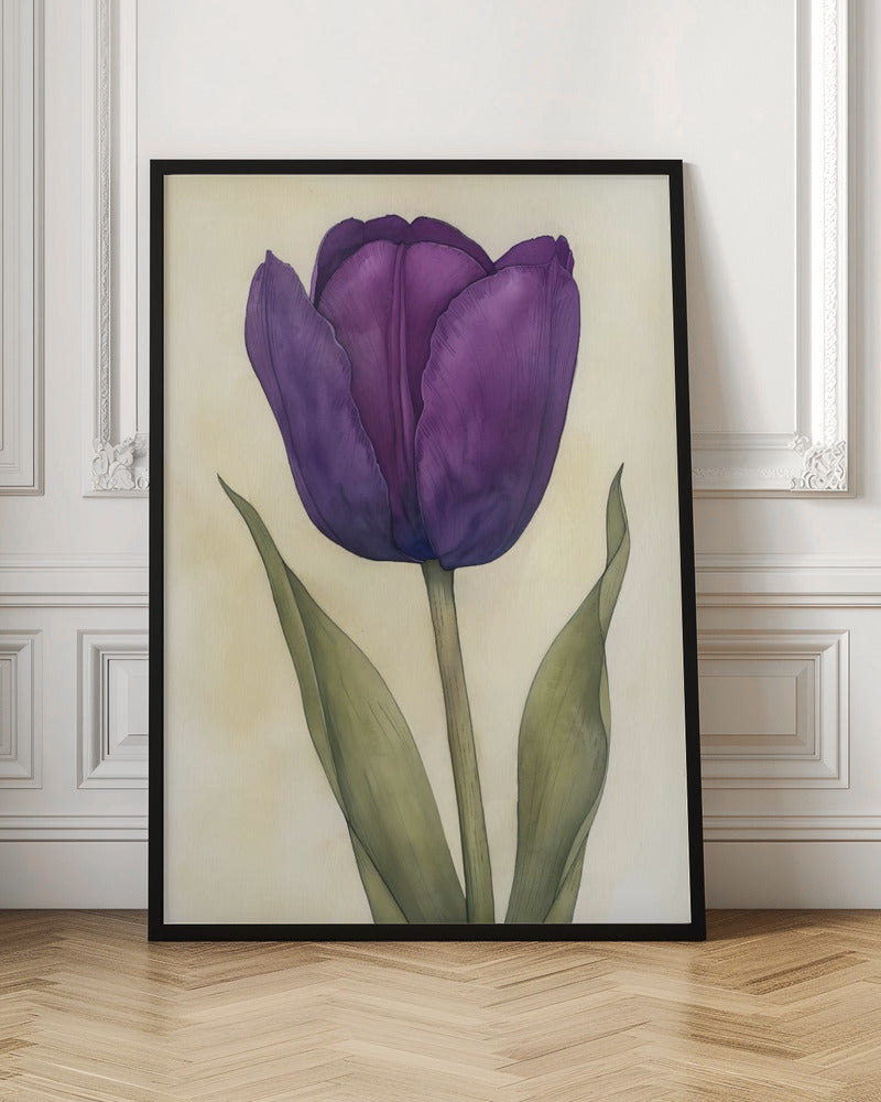 Wall art Purple Tulip 10 36X48inch In White Floating Frame