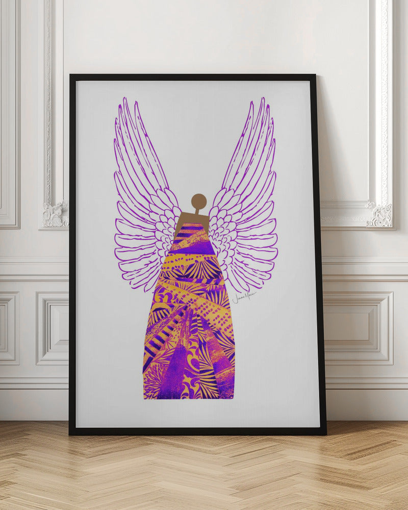 Wall art Angel in Purple &amp; Orange