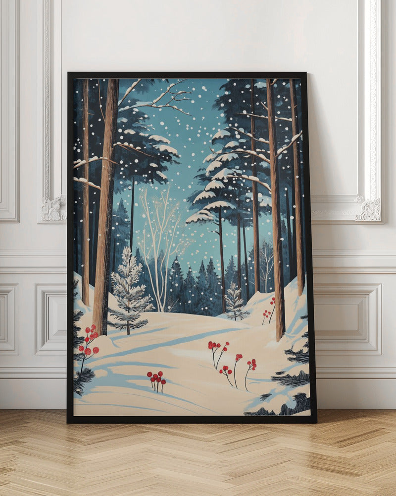 Wall art Christmas Snowy forest