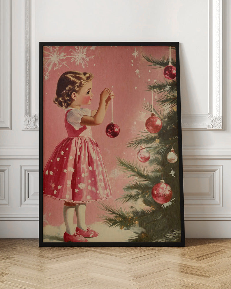 Wall art Girl With Baubles Canvas Print