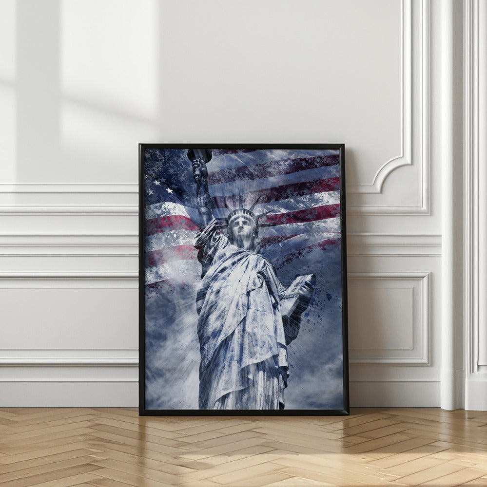 Wall art Modern Art STATUE OF LIBERTY | blue