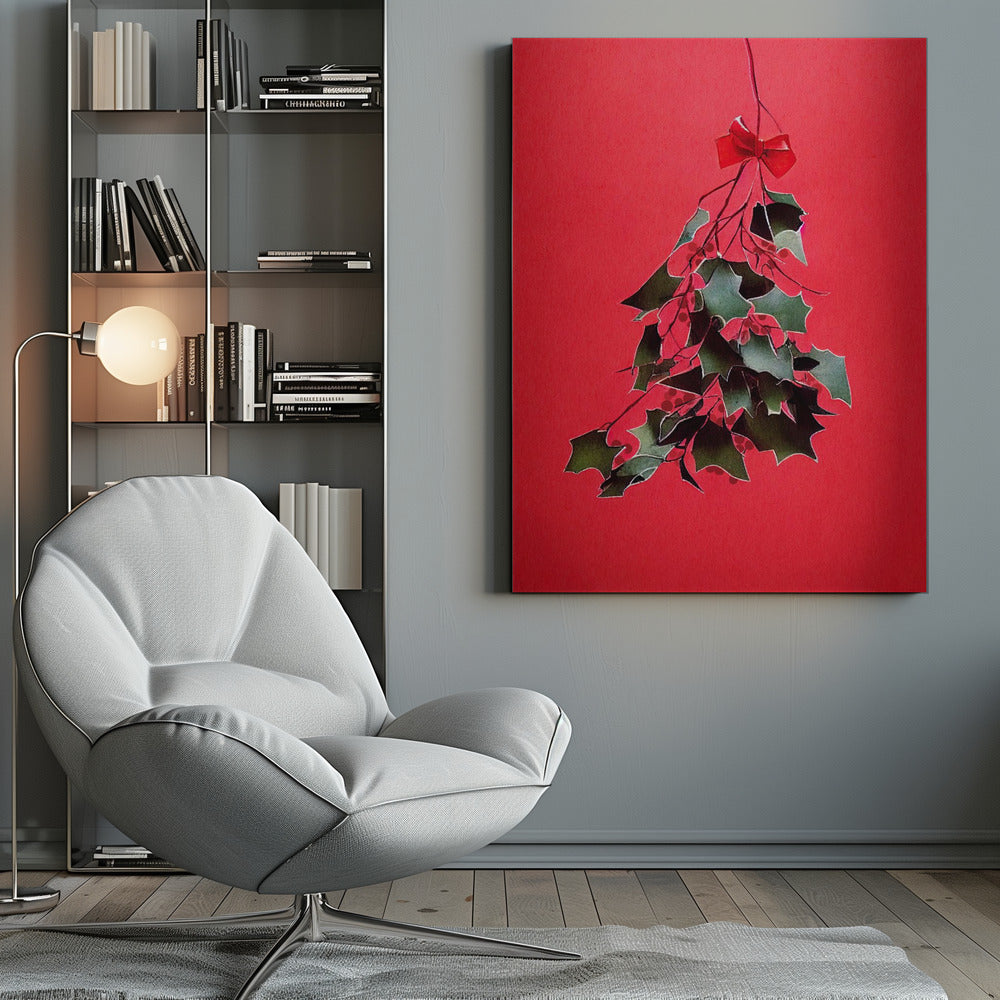 Wall art Mistletoe With Red Bow