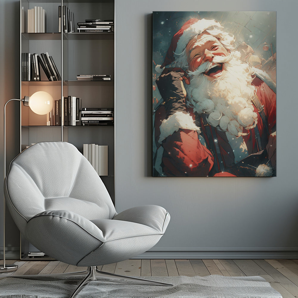 Wall art Laughing Santa-Christmas Decor