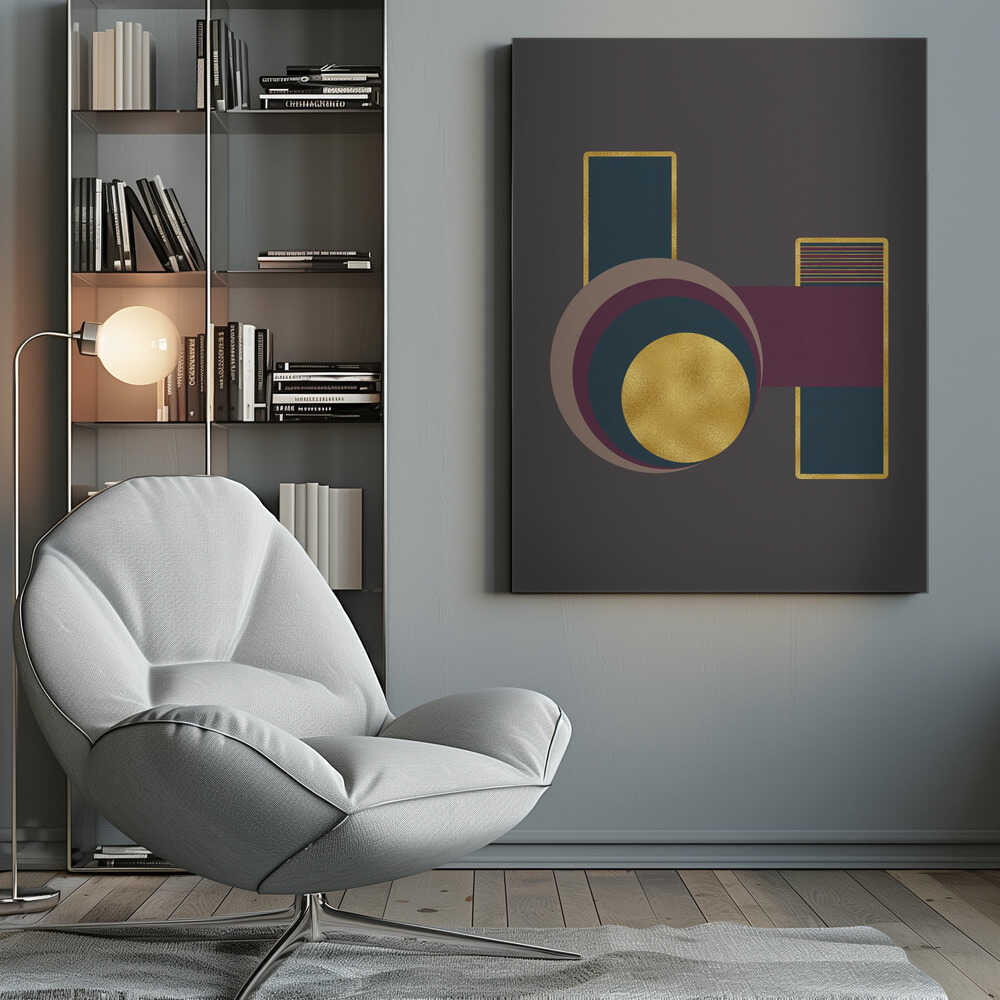 Wall art Squares and Circles 3 Grey Bg